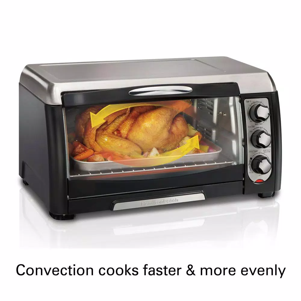 Toasters Hamilton Beach 6 Slice Easy Clean Black Toaster Oven With Convection 4 Toasters Hamilton Beach 6 Slice Easy Clean Black Toaster Oven With Convection - Image 2