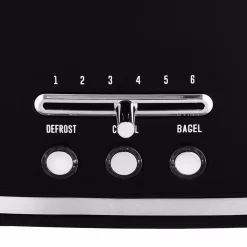 Toasters KALORIK Retro 2-Slice Black Wide Slot Toaster 10 Toasters KALORIK Retro 2-Slice Black Wide Slot Toaster -Dessert Makers Popular Store black kalorik pop up toasters to 46083 bk 4f 1000