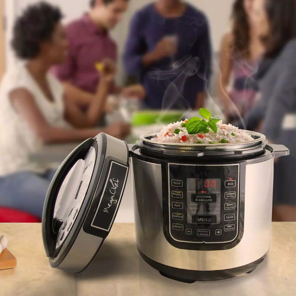 Cookers MegaChef 6 Qt. Black Electric Pressure Cooker With Built-In Timer 7 Cookers MegaChef 6 Qt. Black Electric Pressure Cooker With Built-In Timer - Image 5