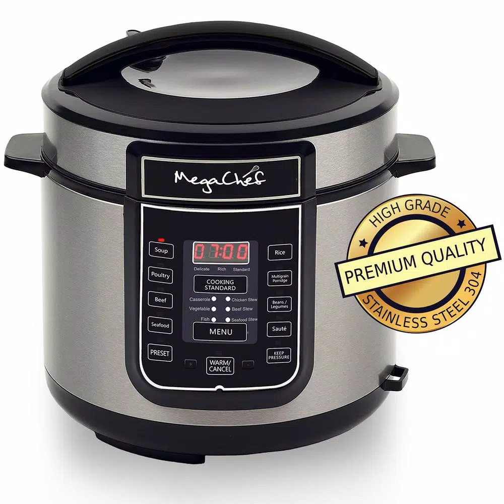Cookers MegaChef 6 Qt. Black Electric Pressure Cooker With Built-In Timer 4 Cookers MegaChef 6 Qt. Black Electric Pressure Cooker With Built-In Timer - Image 2