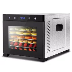Food Processing NutriChef 6-Tray Black 600 Watt Premium Food Dehydrator Machine With Digital Timer And Temperature Control