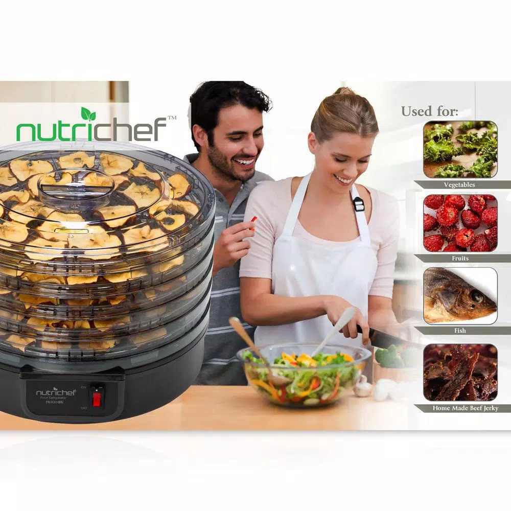 Food Processing NutriChef 5-Tray Black Electric Countertop Food Dehydrator Food Preserver 6 Food Processing NutriChef 5-Tray Black Electric Countertop Food Dehydrator Food Preserver - Image 4