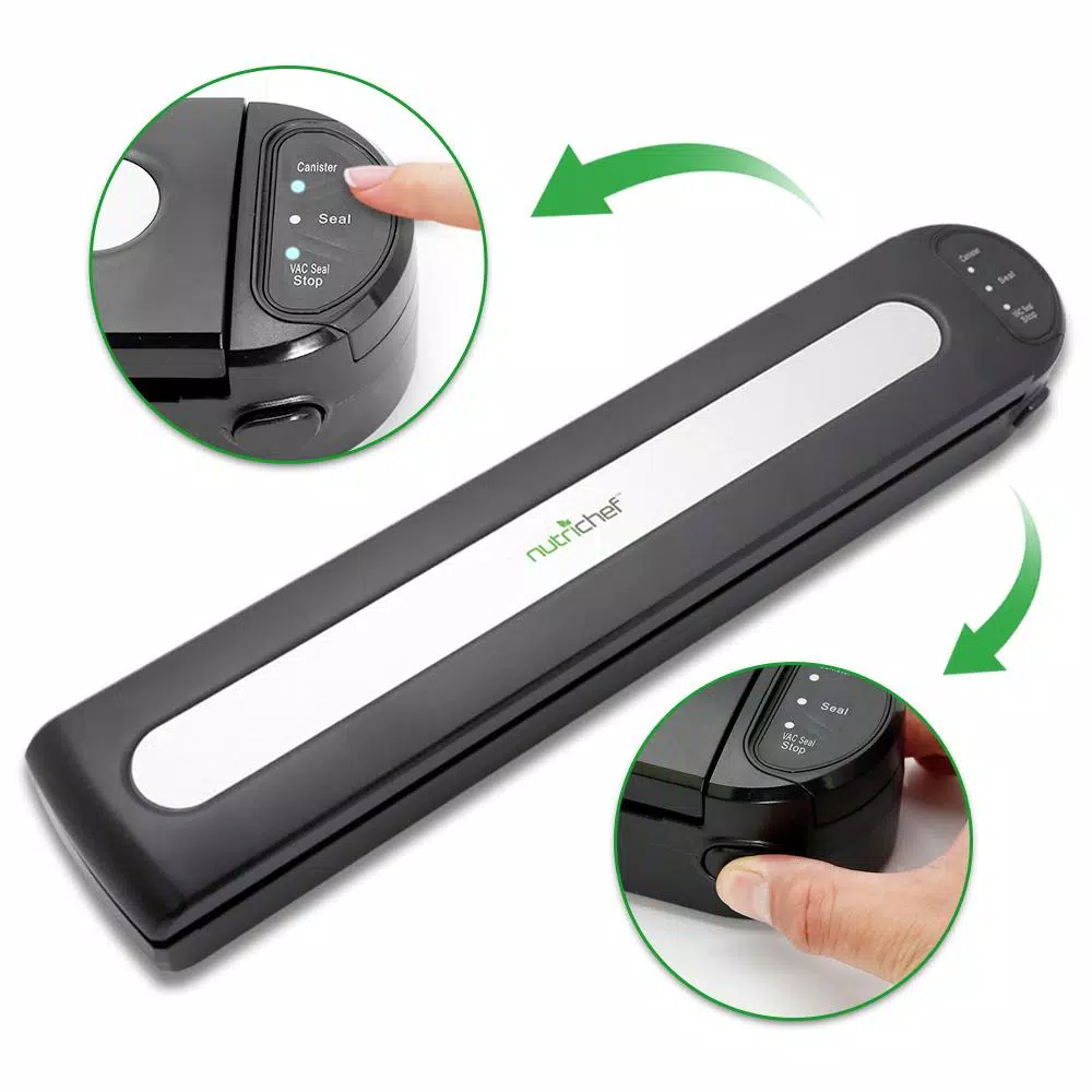 Food Processing NutriChef White Kitchen Food Vacuum Sealer – Compact Electric Air Sealing Preserver System With Reusable Vacuum Food Bags 4 Food Processing NutriChef White Kitchen Food Vacuum Sealer – Compact Electric Air Sealing Preserver System With Reusable Vacuum Food Bags - Image 2