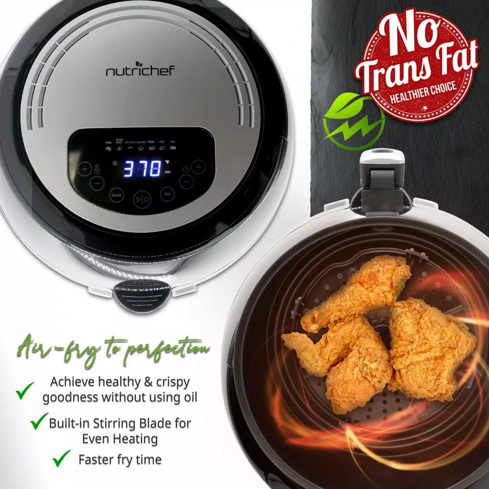 Toasters NutriChef Black Countertop Oven Air Fry Cooker Healthy Kitchen Air Fryer Convection Cooking 6 Toasters NutriChef Black Countertop Oven Air Fry Cooker Healthy Kitchen Air Fryer Convection Cooking - Image 4