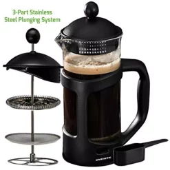 Coffee Makers Ovente 4-Cup Black French Press Cafetiere Heat-Resistant Borosilicate Glass Coffee And Tea Maker FREE Measuring Scoop 11 Coffee Makers Ovente 4-Cup Black French Press Cafetiere Heat-Resistant Borosilicate Glass Coffee And Tea Maker FREE Measuring Scoop -Dessert Makers Popular Store black ovente french presses fpt34b 31 1000
