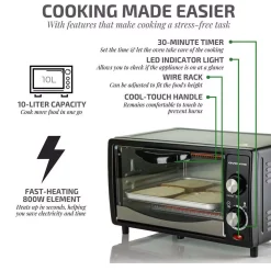Toasters Ovente 800-Watts Electric Black Toaster Oven 3 Cooking Modes 30 Min Timer Crumb Tray, Tempered Glass Door -Dessert Makers Popular Store black ovente toaster ovens to5810b 4f 1000