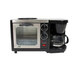 Toasters SPT Breakfast Center 1450 W 2-Slice Black Toaster Oven 12 Toasters SPT Breakfast Center 1450 W 2-Slice Black Toaster Oven -Dessert Makers Popular Store black plastic spt toaster ovens bm 1107 44 1000