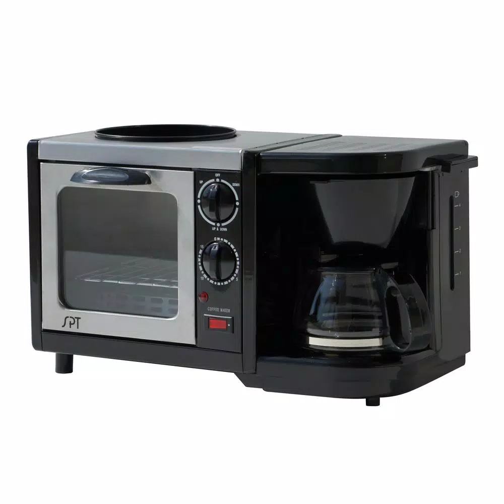 Toasters SPT Breakfast Center 1450 W 2-Slice Black Toaster Oven 3 Toasters SPT Breakfast Center 1450 W 2-Slice Black Toaster Oven