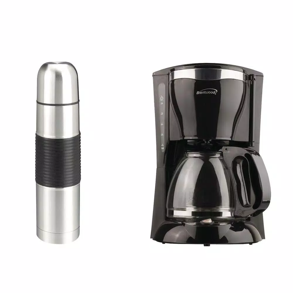 Coffee Makers Brentwood Appliances 12-Cup Black Coffee Maker And 16 Oz. Stainless Steel Vacuum-Insulated Coffee Thermos 3 Coffee Makers Brentwood Appliances 12-Cup Black Coffee Maker And 16 Oz. Stainless Steel Vacuum-Insulated Coffee Thermos