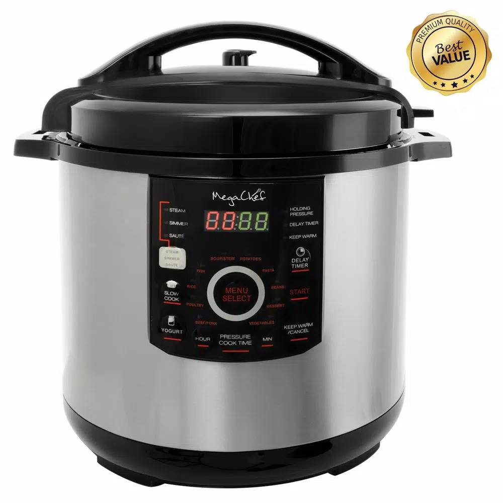Cookers MegaChef 12 Qt. Black And Silver Electric Pressure Cooker With Automatic Shut-Off And Keep Warm Setting 7 Cookers MegaChef 12 Qt. Black And Silver Electric Pressure Cooker With Automatic Shut-Off And Keep Warm Setting - Image 5