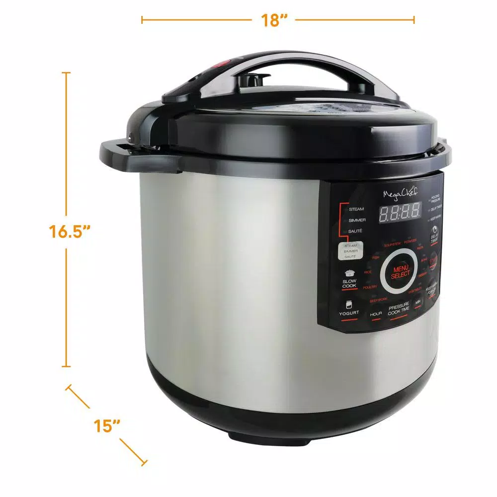 Cookers MegaChef 12 Qt. Black And Silver Electric Pressure Cooker With Automatic Shut-Off And Keep Warm Setting 8 Cookers MegaChef 12 Qt. Black And Silver Electric Pressure Cooker With Automatic Shut-Off And Keep Warm Setting - Image 6