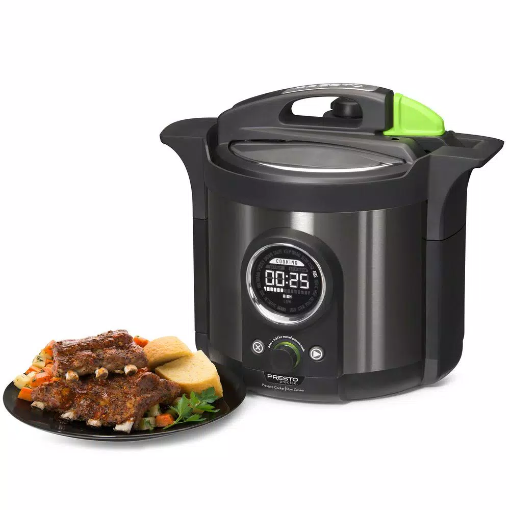 Cookers Presto Precise Plus 6 Qt. Black Stainless Steel Electric Pressure Cooker With Built-In Timer 4 Cookers Presto Precise Plus 6 Qt. Black Stainless Steel Electric Pressure Cooker With Built-In Timer - Image 2