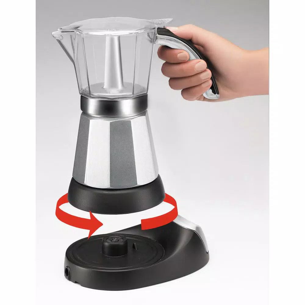 Coffee Makers DeLonghi Italian Moka 6-Cup Black Stainless Steel Espresso Machine 5 Coffee Makers DeLonghi Italian Moka 6-Cup Black Stainless Steel Espresso Machine - Image 3