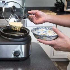 Cookers Elite Platinum 7.5 Qt. Red Slow Cooker With 3 Crocks And Cool-Touch Handles 11 Cookers Elite Platinum 7.5 Qt. Red Slow Cooker With 3 Crocks And Cool-Touch Handles -Dessert Makers Popular Store black stainless steel elite slow cookers ewmst 325 44 1000