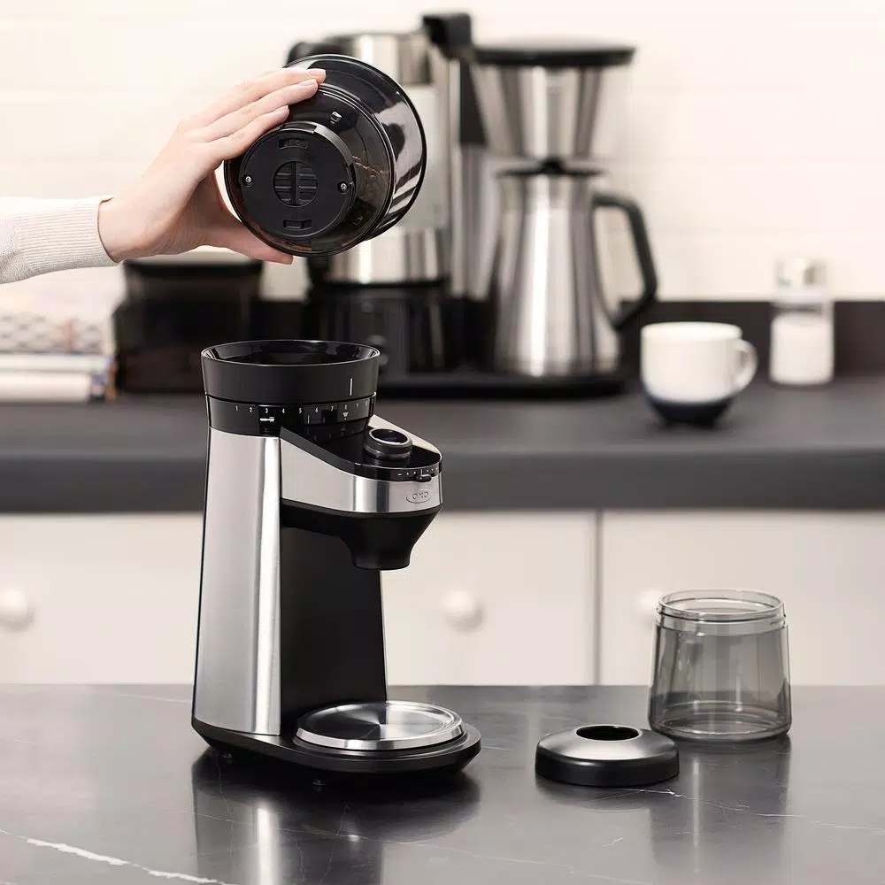 Coffee Makers OXO 12 Oz. Black Stainless Steel Burr Coffee Grinder With Integrated Scale 11 Coffee Makers OXO 12 Oz. Black Stainless Steel Burr Coffee Grinder With Integrated Scale - Image 9
