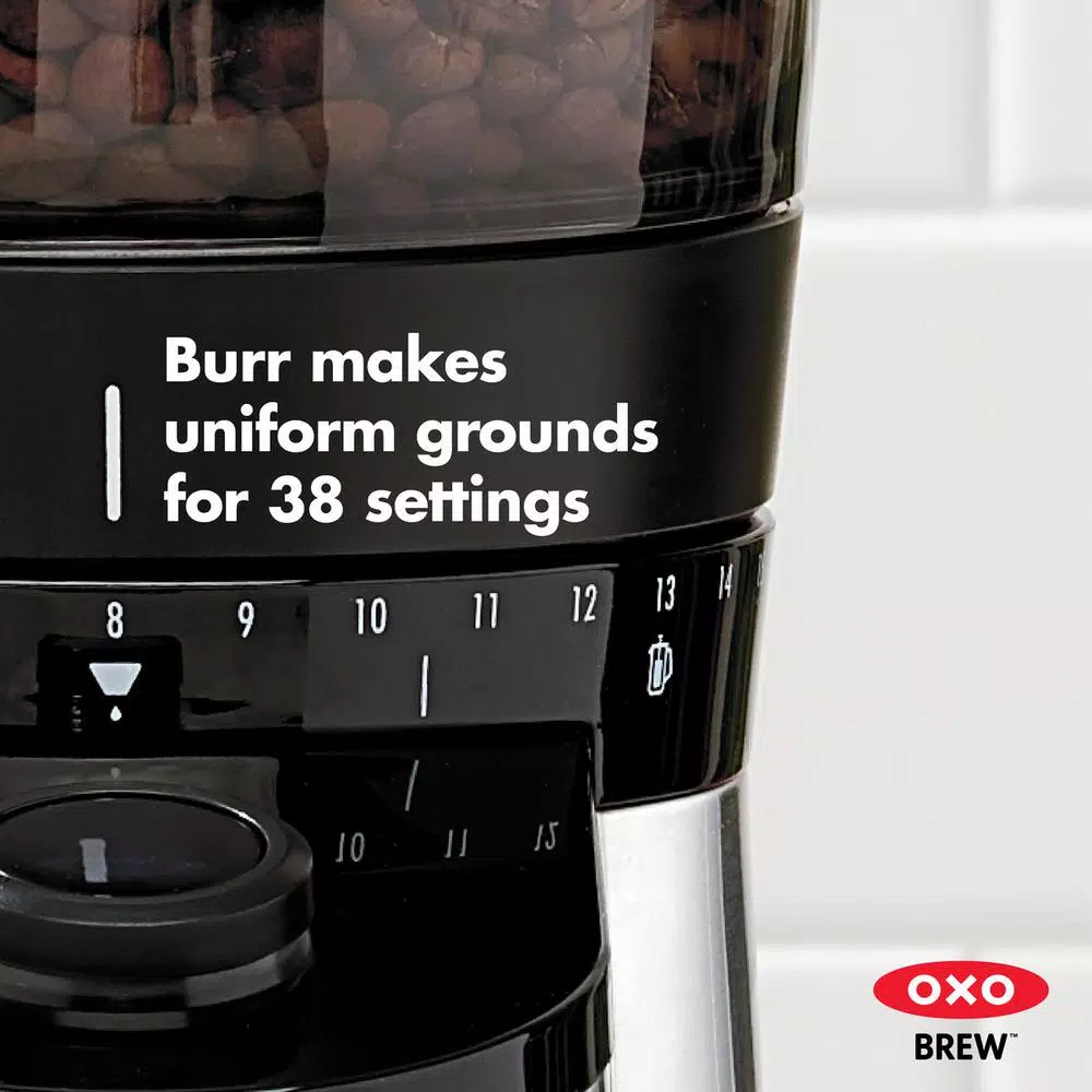 Coffee Makers OXO 12 Oz. Black Stainless Steel Burr Coffee Grinder With Integrated Scale 6 Coffee Makers OXO 12 Oz. Black Stainless Steel Burr Coffee Grinder With Integrated Scale - Image 4