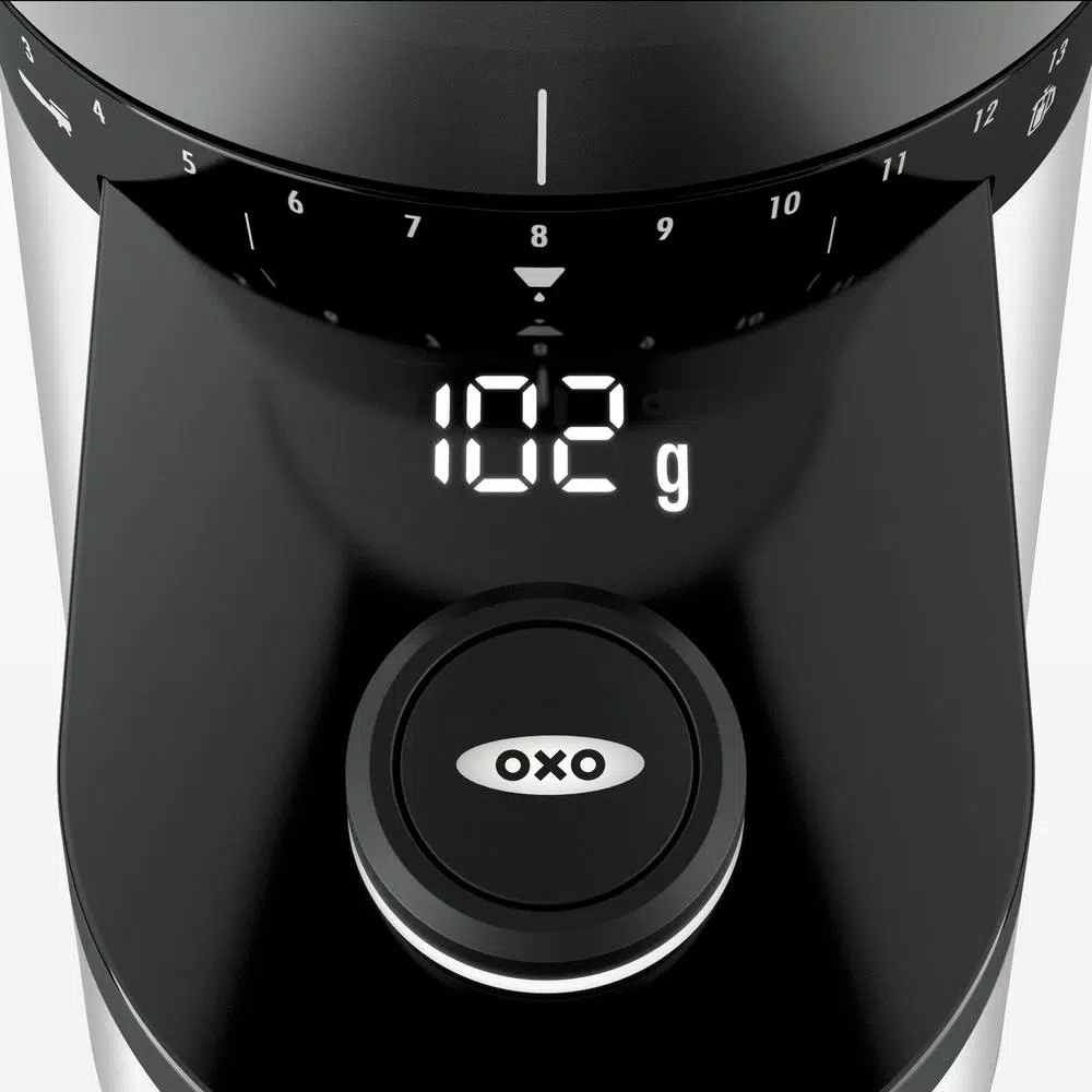 Coffee Makers OXO 12 Oz. Black Stainless Steel Burr Coffee Grinder With Integrated Scale 14 Coffee Makers OXO 12 Oz. Black Stainless Steel Burr Coffee Grinder With Integrated Scale - Image 12