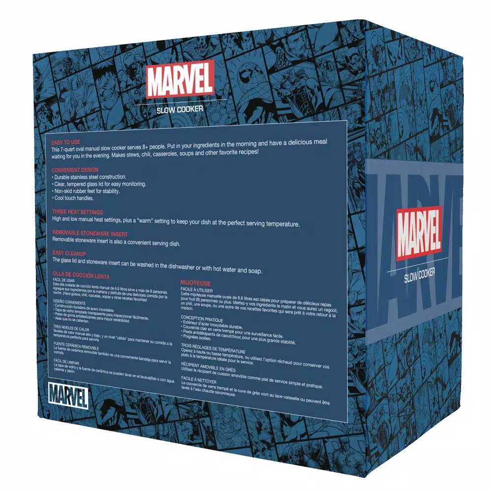 Cookers Uncanny Brands Marvel Kawaii 7qt. Slow Cooker Black 7 Cookers Uncanny Brands Marvel Kawaii 7qt. Slow Cooker Black - Image 5