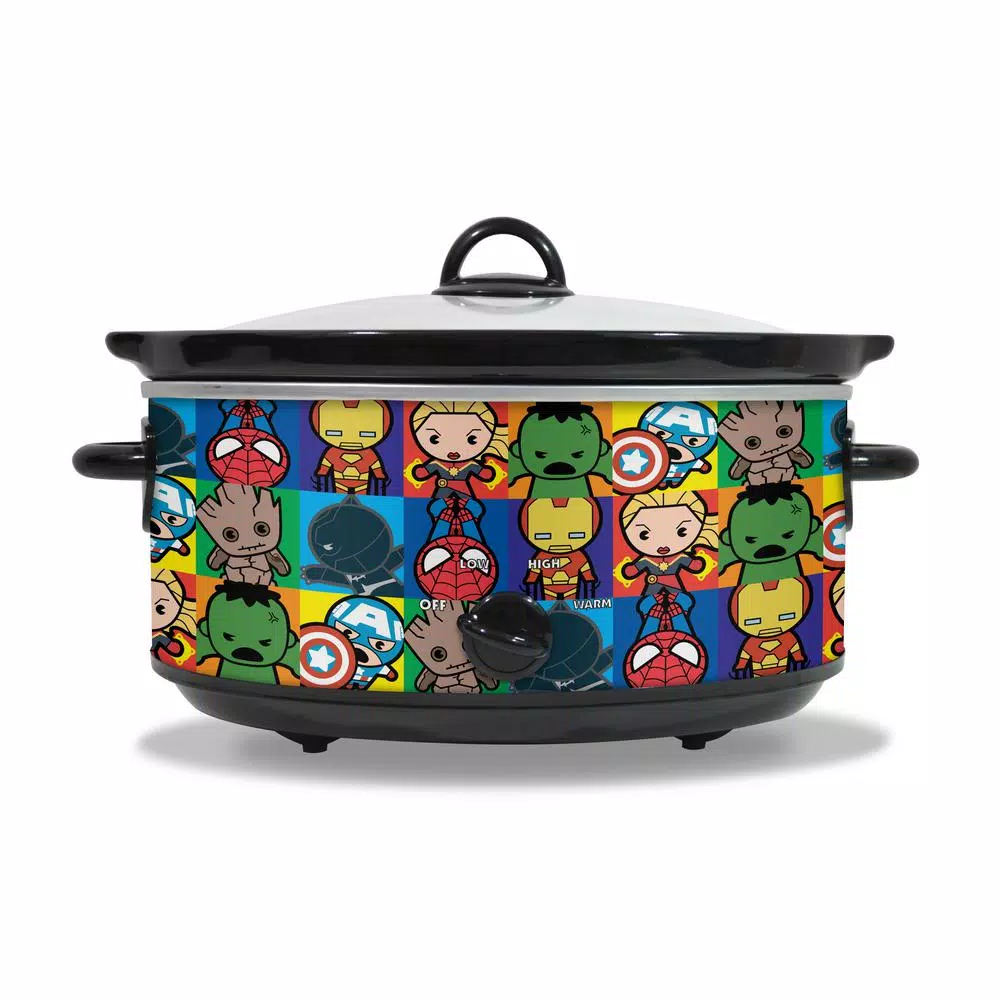 Cookers Uncanny Brands Marvel Kawaii 7qt. Slow Cooker Black 3 Cookers Uncanny Brands Marvel Kawaii 7qt. Slow Cooker Black
