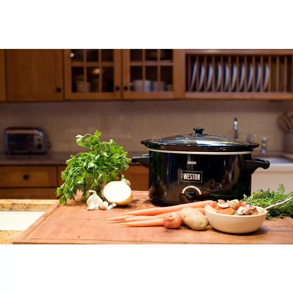 Cookers Weston 8 Qt. Black Slow Cooker With Locking Lid And Keep Warm Setting 3 Cookers Weston 8 Qt. Black Slow Cooker With Locking Lid And Keep Warm Setting - Image 2