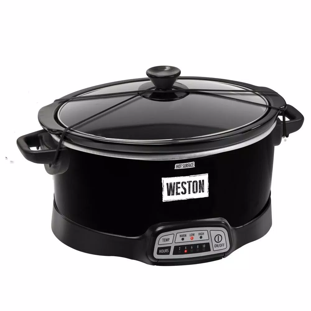 Cookers Weston 7 Qt. Programmable Black Slow Cooker With Locking Lid 3 Cookers Weston 7 Qt. Programmable Black Slow Cooker With Locking Lid