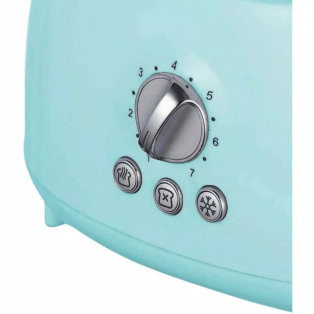 Toasters Brentwood Retro 2-Slice Blue Extra-Wide Slot Toaster With Cool-Touch Exterior 4 Toasters Brentwood Retro 2-Slice Blue Extra-Wide Slot Toaster With Cool-Touch Exterior - Image 2