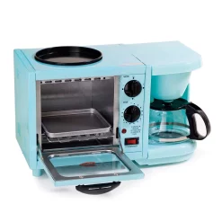 Toasters Elite 500 W 2 Slice Blue Toaster Oven With Coffee Maker And Griddle
