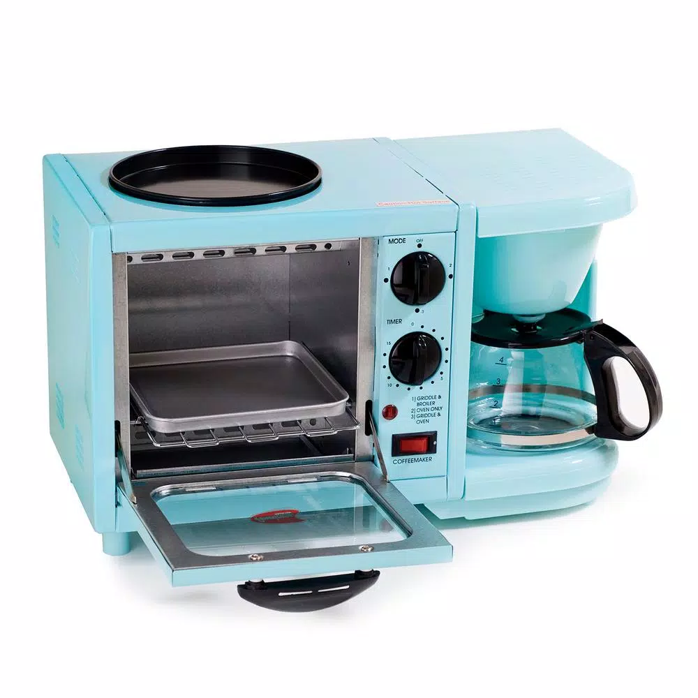 Toasters Elite 500 W 2 Slice Blue Toaster Oven With Coffee Maker And Griddle 3 Toasters Elite 500 W 2 Slice Blue Toaster Oven With Coffee Maker And Griddle