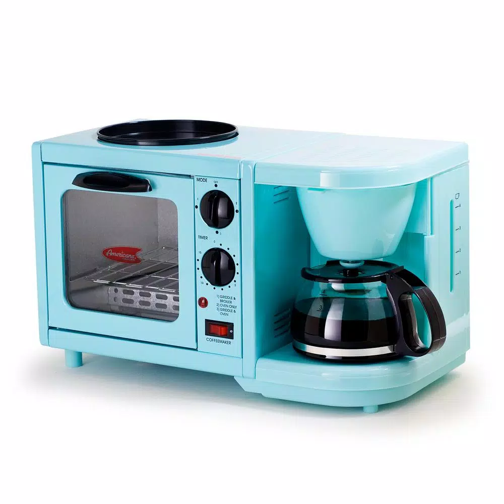 Toasters Elite 500 W 2 Slice Blue Toaster Oven With Coffee Maker And Griddle 8 Toasters Elite 500 W 2 Slice Blue Toaster Oven With Coffee Maker And Griddle - Image 6