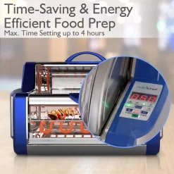Toasters NutriChef White Digital Countertop Rotisserie & Grill Oven Rotating Kitchen Cooker In Blue -Dessert Makers Popular Store blue nutrichef toaster ovens pkrtvg65bl 4f 1000