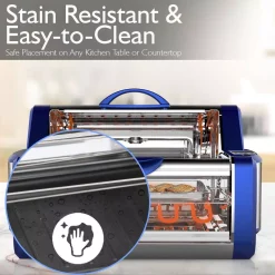 Toasters NutriChef White Digital Countertop Rotisserie & Grill Oven Rotating Kitchen Cooker In Blue -Dessert Makers Popular Store blue nutrichef toaster ovens pkrtvg65bl fa 1000