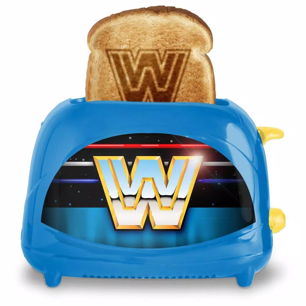 Toasters Uncanny Brands Blue WWE Retro Two-Slice Toaster — 600 Watts 4 Toasters Uncanny Brands Blue WWE Retro Two-Slice Toaster — 600 Watts - Image 2