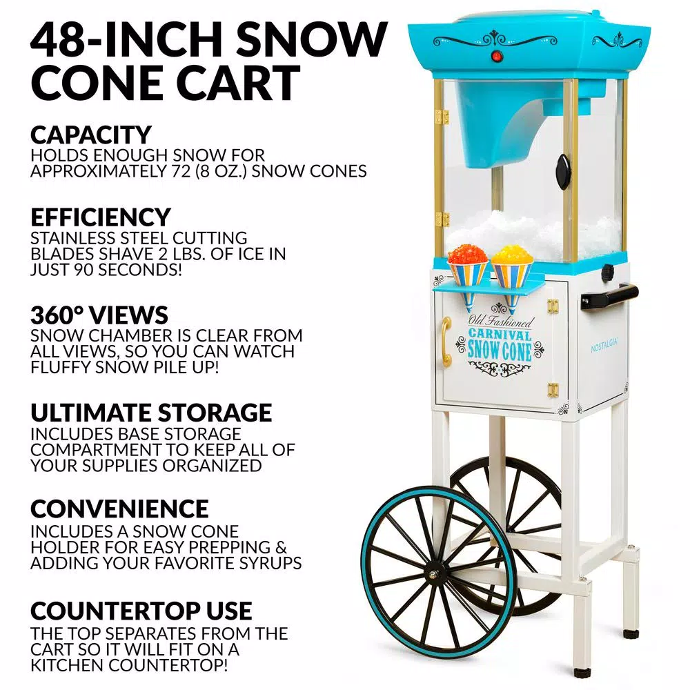 Dessert Makers Nostalgia Vintage Collection Snow Cone Cart 4 Dessert Makers Nostalgia Vintage Collection Snow Cone Cart - Image 2