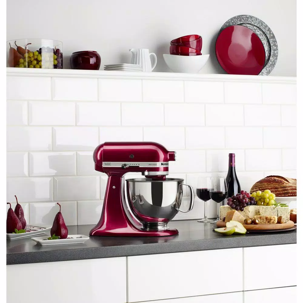 Mixers KitchenAid Artisan Series 5 Qt. 10-Speed Tilt-Head Stand Mixer-Bordeaux 6 Mixers KitchenAid Artisan Series 5 Qt. 10-Speed Tilt-Head Stand Mixer-Bordeaux - Image 4