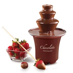 Dessert Makers Nostalgia 3-Tier 0.5 Lbs. Brown Chocolate Fondue Fountain -Dessert Makers Popular Store brown nostalgia chocolate fountains cff3br c3 1000