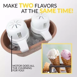 Dessert Makers Nostalgia 4 Qt. Brown Double Flavor Ice Cream Maker 15 Dessert Makers Nostalgia 4 Qt. Brown Double Flavor Ice Cream Maker -Dessert Makers Popular Store brown nostalgia ice cream makers picm2dbl fa 1000