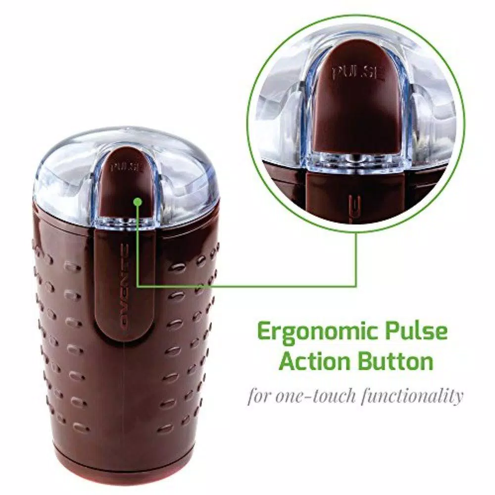 Coffee Makers Ovente 2.5 Oz. Brown One-Touch Electric Coffee Grinder With Transparent Easy Open Lid And Stainless Steel Blades 8 Coffee Makers Ovente 2.5 Oz. Brown One-Touch Electric Coffee Grinder With Transparent Easy Open Lid And Stainless Steel Blades - Image 6