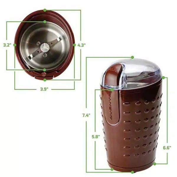 Coffee Makers Ovente 2.5 Oz. Brown One-Touch Electric Coffee Grinder With Transparent Easy Open Lid And Stainless Steel Blades 11 Coffee Makers Ovente 2.5 Oz. Brown One-Touch Electric Coffee Grinder With Transparent Easy Open Lid And Stainless Steel Blades - Image 9