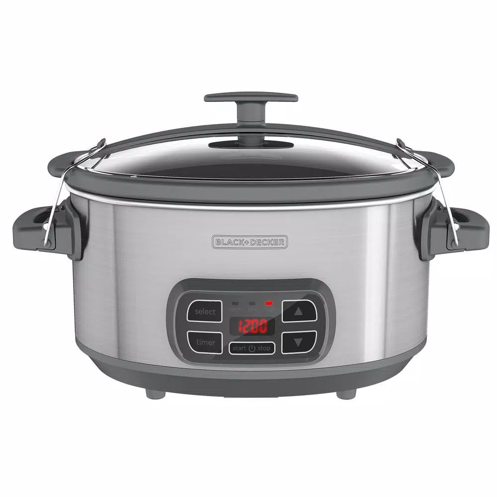 Cookers BLACK+DECKER 7 Qt. Brushed Stainless Steel Programmable Slow Cooker 3 Cookers BLACK+DECKER 7 Qt. Brushed Stainless Steel Programmable Slow Cooker