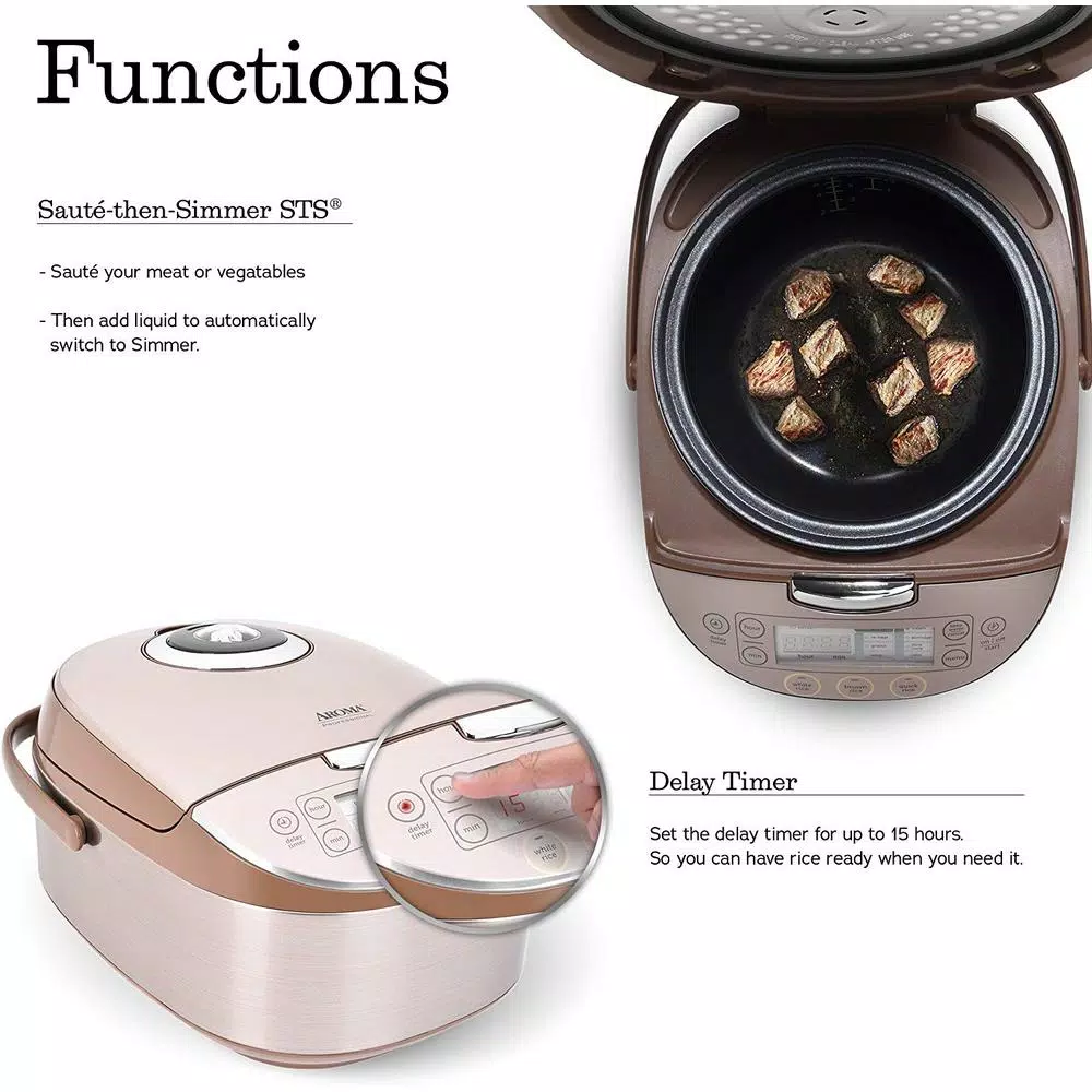 Cookers AROMA 4 Qt. Champagne Electric Multi-Cooker With Ceramic Pot 7 Cookers AROMA 4 Qt. Champagne Electric Multi-Cooker With Ceramic Pot - Image 5