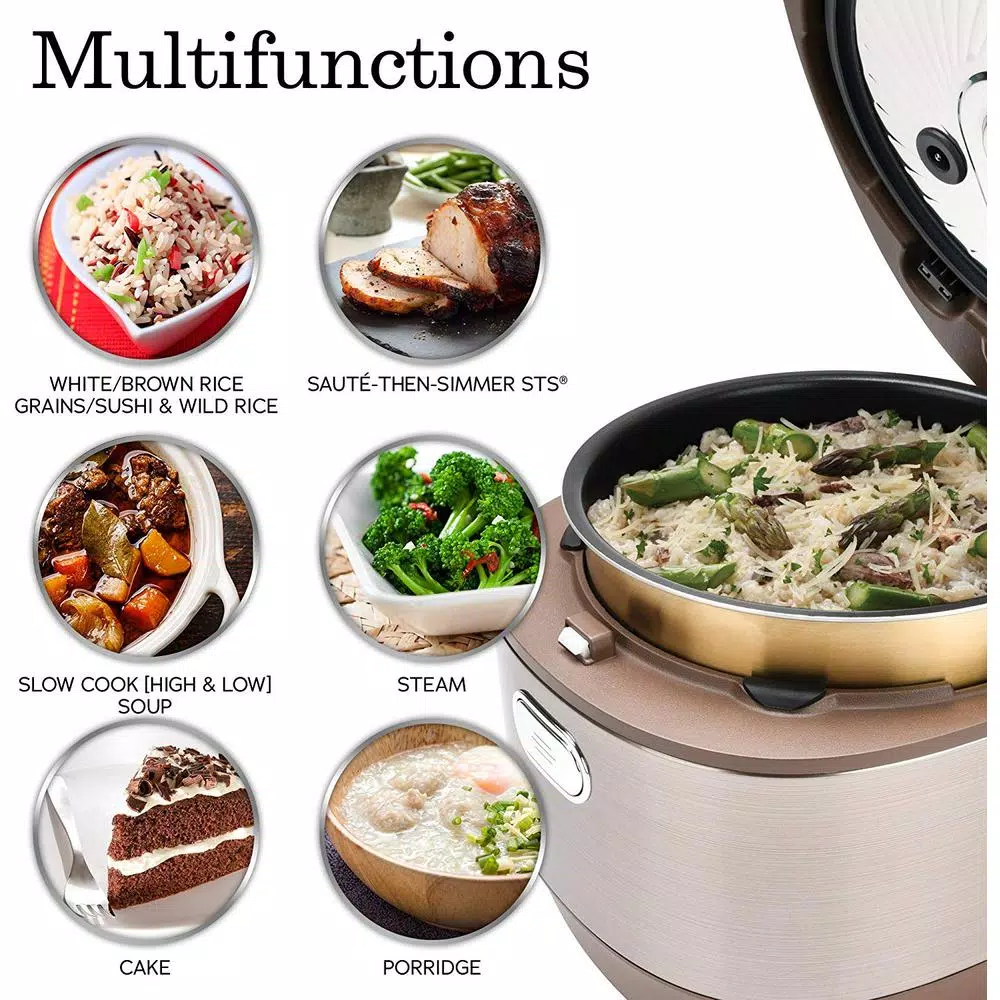Cookers AROMA 5 Qt. Champagne Electric Multi-Cooker With Ceramic Pot 6 Cookers AROMA 5 Qt. Champagne Electric Multi-Cooker With Ceramic Pot - Image 4