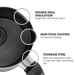 Coffee Makers Ovente 1.25-Cup Chrome Electric Double Wall Stainless Steel Milk Frother, Frothing & Heating Whisks, Espresso Machine Latte 16 Coffee Makers Ovente 1.25-Cup Chrome Electric Double Wall Stainless Steel Milk Frother, Frothing & Heating Whisks, Espresso Machine Latte -Dessert Makers Popular Store chrome ovente espresso machines fr4810ch 44 1000