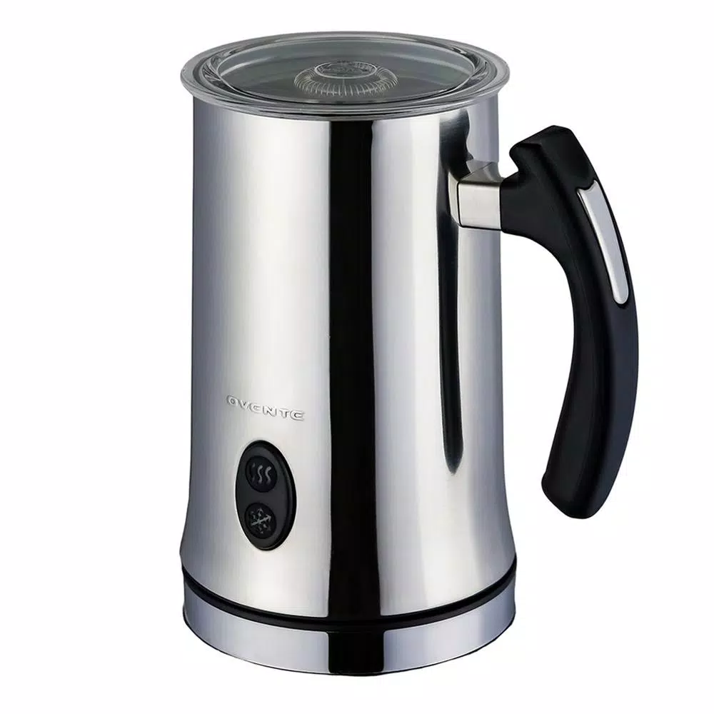 Coffee Makers Ovente 1.25-Cup Chrome Electric Double Wall Stainless Steel Milk Frother, Frothing & Heating Whisks, Espresso Machine Latte 3 Coffee Makers Ovente 1.25-Cup Chrome Electric Double Wall Stainless Steel Milk Frother, Frothing & Heating Whisks, Espresso Machine Latte