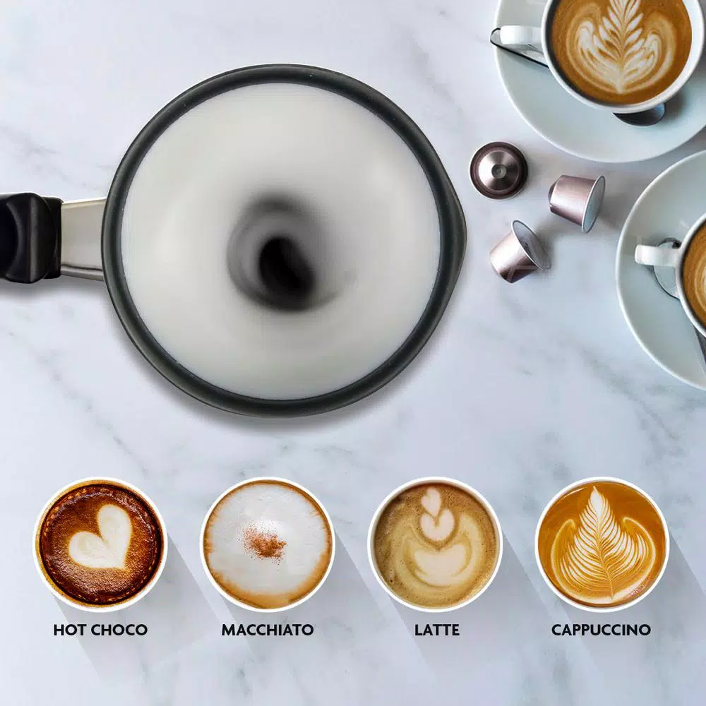 Coffee Makers Ovente 1.25-Cup Chrome Electric Double Wall Stainless Steel Milk Frother, Frothing & Heating Whisks, Espresso Machine Latte 9 Coffee Makers Ovente 1.25-Cup Chrome Electric Double Wall Stainless Steel Milk Frother, Frothing & Heating Whisks, Espresso Machine Latte - Image 7