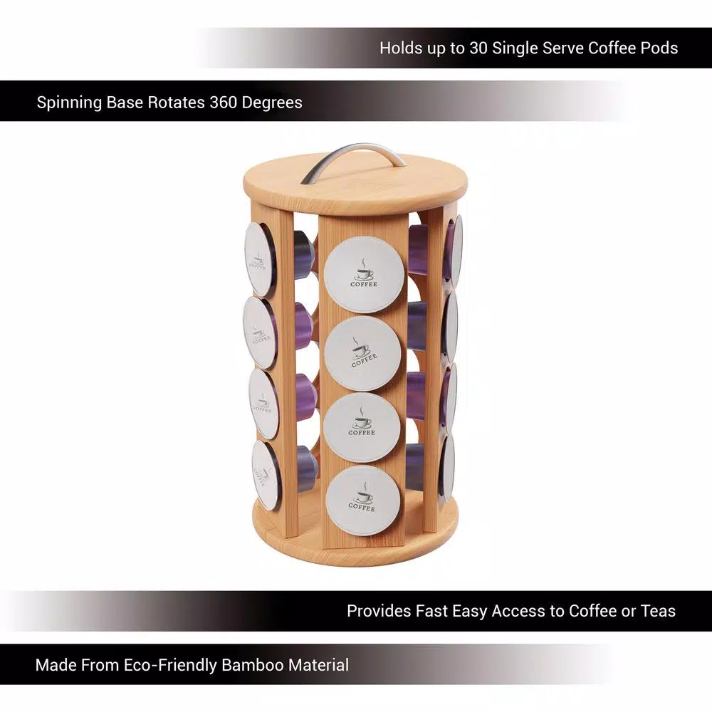 Coffee Makers Classic Cuisine 30-Count Bamboo Coffee Pod Carousel 5 Coffee Makers Classic Cuisine 30-Count Bamboo Coffee Pod Carousel - Image 3