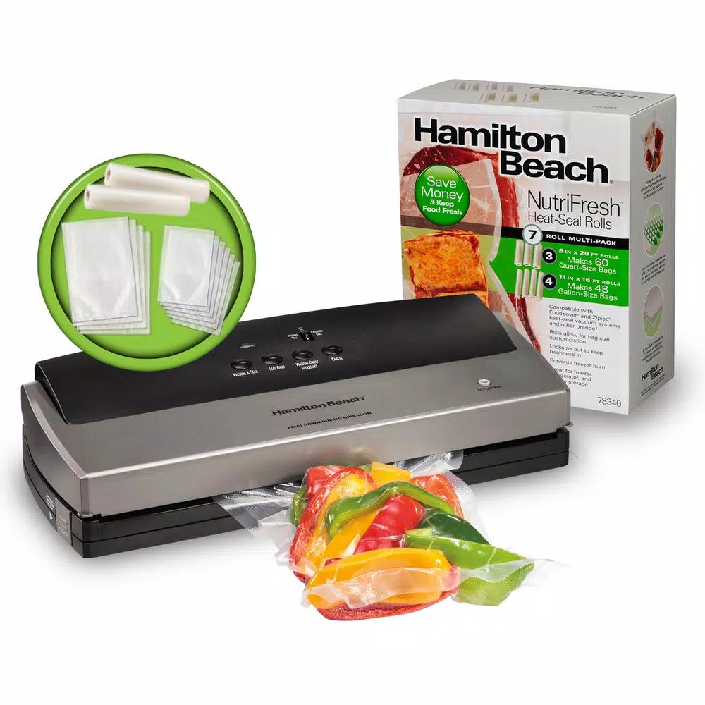 Food Processing Hamilton Beach NutriFresh Clear Vacuum Sealer Bag Rolls 7-Roll Multi-Pack 8 Food Processing Hamilton Beach NutriFresh Clear Vacuum Sealer Bag Rolls 7-Roll Multi-Pack - Image 6
