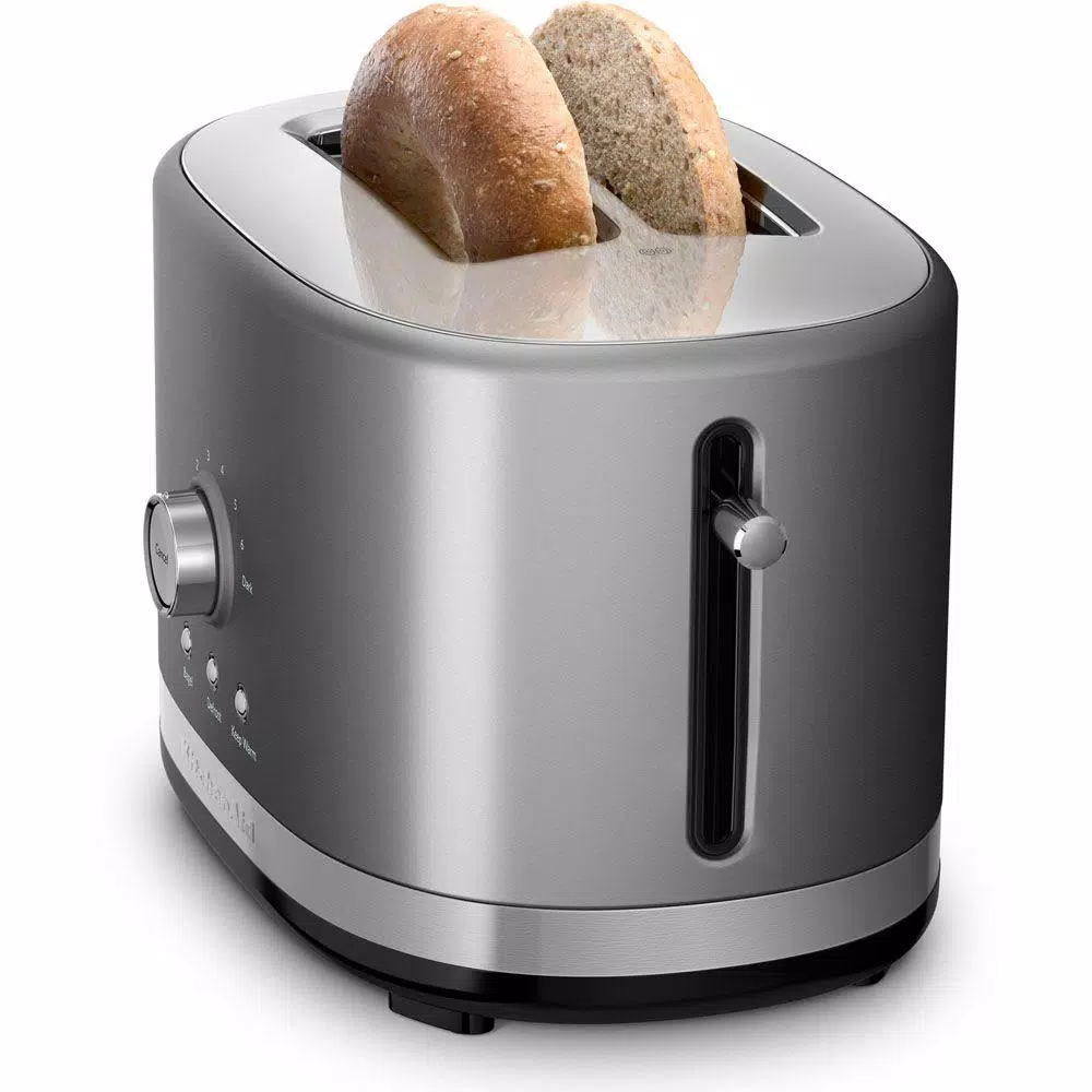 Toasters KitchenAid 2-Slice Contour Silver Wide Slot Toaster With Crumb Tray 6 Toasters KitchenAid 2-Slice Contour Silver Wide Slot Toaster With Crumb Tray - Image 4