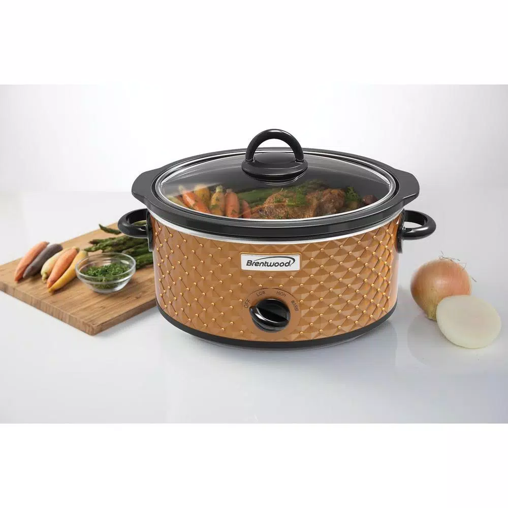 Cookers Brentwood Appliances Diamond 3.5 Qt. Brown Slow Cooker With Tempered Glass Lid 8 Cookers Brentwood Appliances Diamond 3.5 Qt. Brown Slow Cooker With Tempered Glass Lid - Image 6