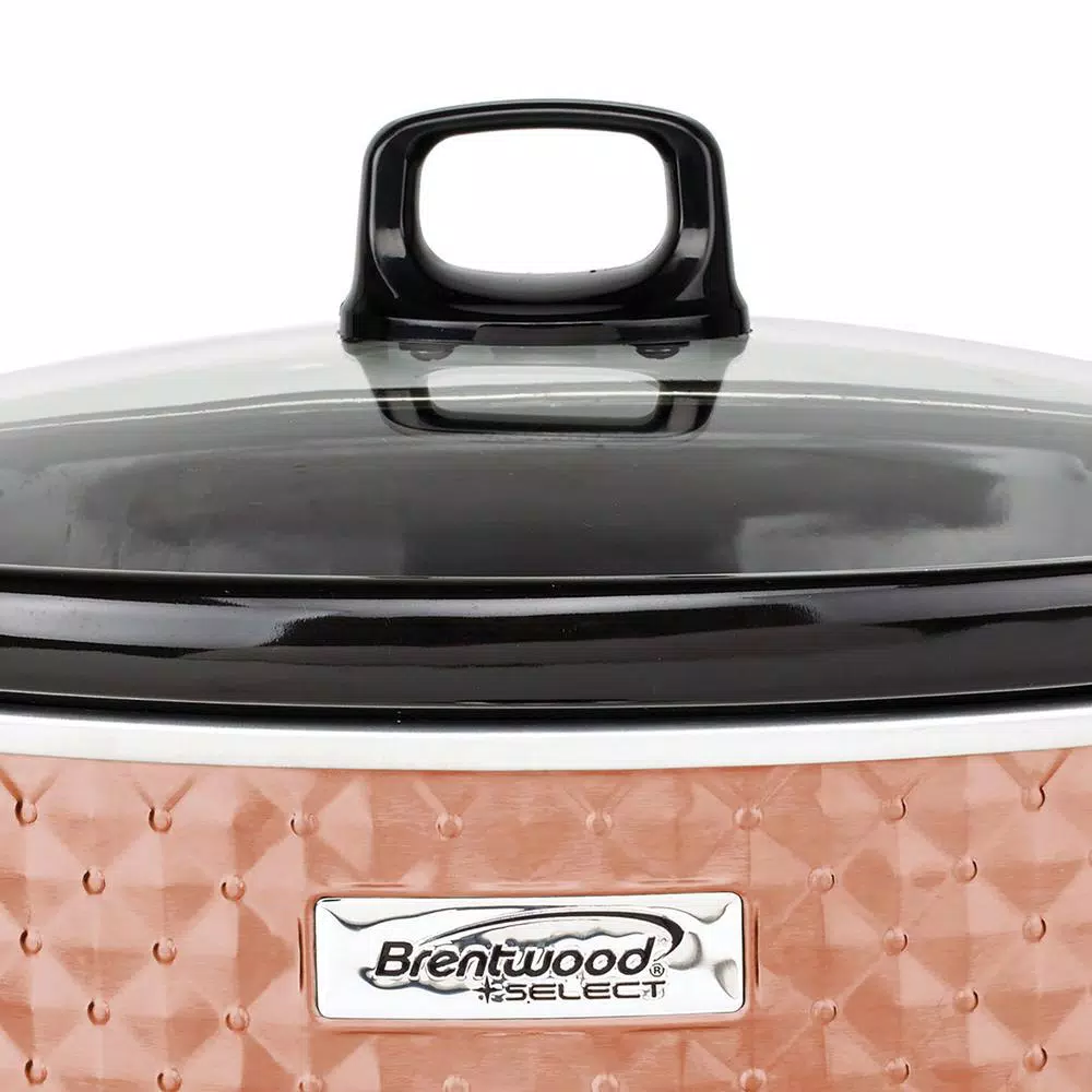 Cookers Brentwood Appliances Diamond 7 Qt. Copper Slow Cooker With Tempered Glass Lid 6 Cookers Brentwood Appliances Diamond 7 Qt. Copper Slow Cooker With Tempered Glass Lid - Image 4