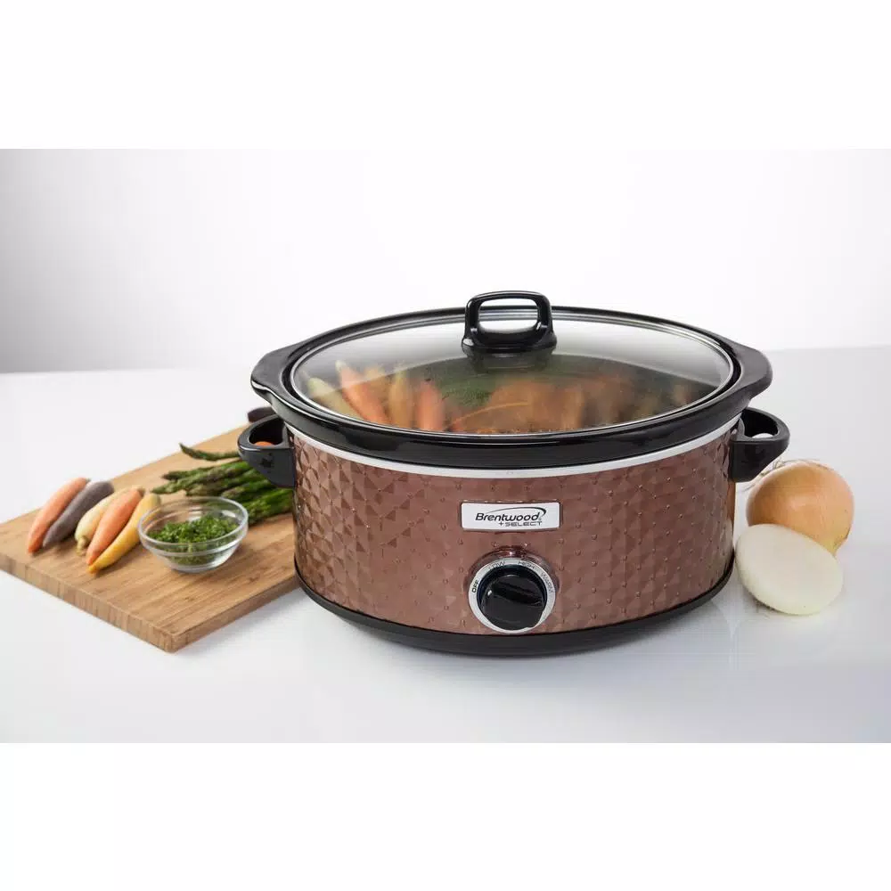 Cookers Brentwood Appliances Diamond 7 Qt. Copper Slow Cooker With Tempered Glass Lid 10 Cookers Brentwood Appliances Diamond 7 Qt. Copper Slow Cooker With Tempered Glass Lid - Image 8